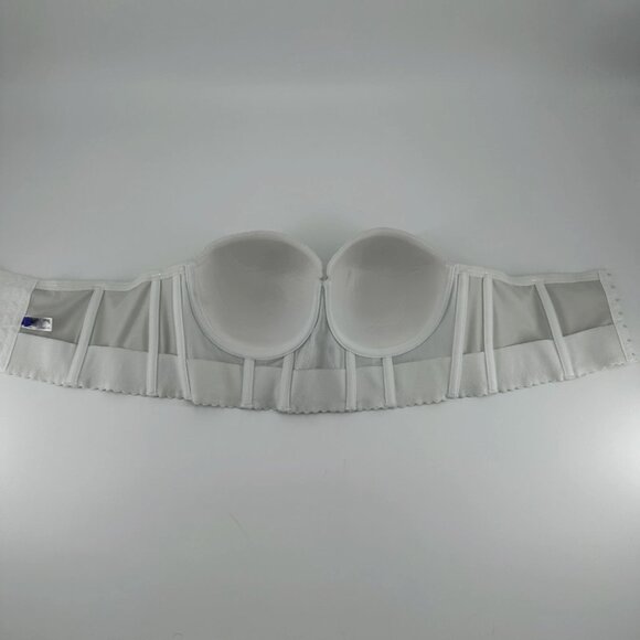 Parfait Womens White Elissa Strapless Long Line Bustier Bra Size 38DD - Picture 2 of 8
